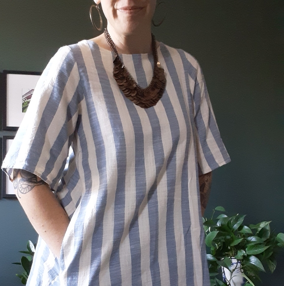 Blue and White Cotton Love In Tunic - Picture 2 of 13